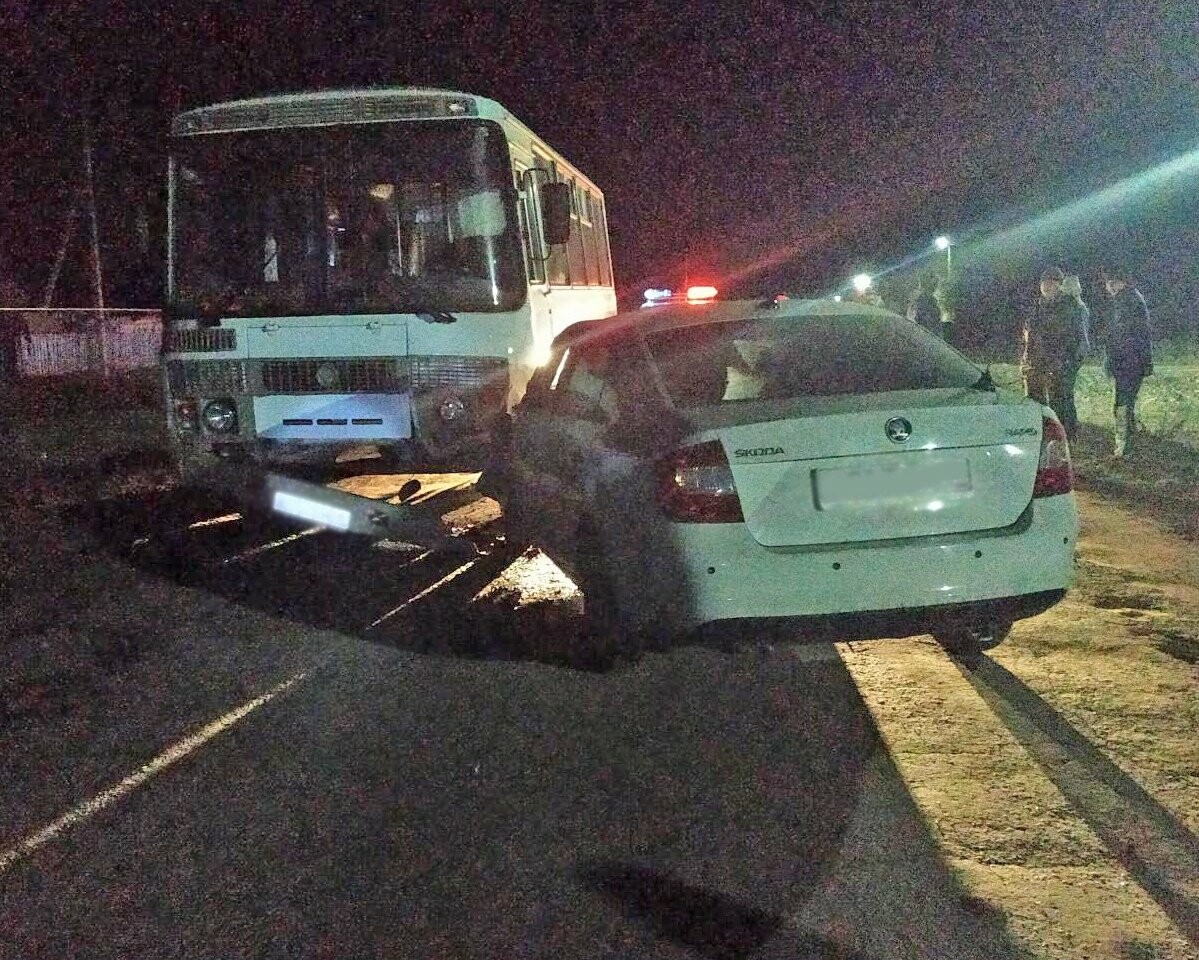 В Тамбовской области иномарка врезалась в пассажирский автобус, фото-1